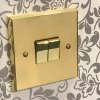 Edwardian Supreme Polished Brass Light Switch - 2