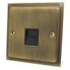 1 Gang - Single master telephone point (only 1 master point required per line - use extension sockets for additional points) Elegance (Antique) Antique Brass Telephone Master Socket