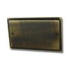 2 Gang - Double sized plain backing off plate Elegance (Antique) Antique Brass Blank Plate