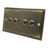 Elegance (Antique) Antique Brass Toggle (Dolly) Switch - 3