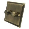 Elegance (Antique) Antique Brass Push Intermediate Switch and Push Light Switch Combination - 1