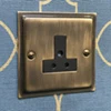 Elegance (Antique) Antique Brass Round Pin Unswitched Socket (For Lighting) - 1