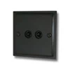 Twin Non Isolated TV | Coaxial Socket : Black Trim
