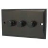 Elegance Bronze Noir LED Dimmer and Push Light Switch Combination - 1