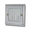 2 Gang - Double master telephone point (Only 1 master required per line - use extension sockets for additional points) : White Trim Elegance Polished Chrome Telephone Master Socket