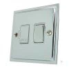 Without Neon - Fused outlet with on | off switch : White Trim Elegance Polished Chrome Switched Fused Spur