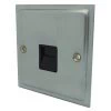 1 Gang - Single master telephone point (only 1 master point required per line - use extension sockets for additional points) : Black Trim Elegance Satin Chrome Telephone Master Socket