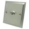 1 Gang 2 Way Toggle Light Switch Elegance Satin Chrome Toggle (Dolly) Switch