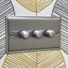 Elegance Satin Chrome LED Dimmer and Push Light Switch Combination - 2