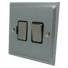 Without Neon - Fused outlet with on | off switch : Black Trim Elegance Satin Chrome Switched Fused Spur
