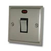 1 Gang - Used for heating and water heating circuits. Switches both live and neutral poles : Black Trim