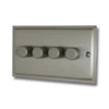Elegance Satin Nickel LED Dimmer and Push Light Switch Combination - 2