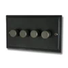 Elegance Dark Pewter LED Dimmer and Push Light Switch Combination - 2