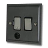 13 Amp Switched Fused Spur with Flex Outlet : Black Trim