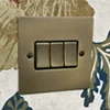 Elite Flat Antique Brass Intermediate Switch and Light Switch Combination - 1
