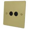 TV Aerial Socket and FM Aerial Socket combined on one plate : Black Trim