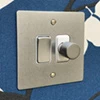 Elite Flat Satin Chrome Dimmer and Light Switch Combination - 1