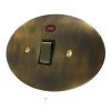 1 Gang - Used for heating and water heating circuits. Switches both live and neutral poles : Black Trim Ellipse Antique Brass 20 Amp Switch