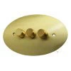 Ellipse Satin Brass LED Dimmer and Push Light Switch Combination - 1