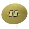 Without Neon - Fused outlet with on | off switch : Black Trim Ellipse Satin Brass Switched Fused Spur