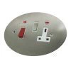 Double Plate - Used for cooker circuit. Switches both live and neutral poles also has a single 13 AmpMP socket with switch : White Trim Ellipse Satin Stainless Cooker Control (45 Amp Double Pole Switch and 13 Amp Socket)