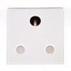 5 Amp Round Pin Unswitched Socket Module : White (counts as 2 modules).