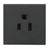 Plug Socket - US : Black. Counts as 2 modules.