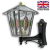 Evesham - with multi coloured stained glass highlights Evesham Outdoor Leaded Carriage Lamp