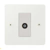 Single Isolated TV | Coaxial Socket : White Trim