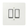 2 Gang 10 Amp 2 Way Light Switches : White Trim Elite Paintable Light Switch