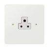 2 Amp Round Pin Unswitched Socket : White Trim Elite Paintable Round Pin Unswitched Socket (For Lighting)
