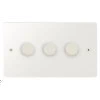 3 Gang 100W 2 Way LED (Trailing Edge) Dimmer (Min Load 1W, Max Load 100W) Elite Paintable LED Dimmer