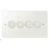 4 Gang 100W 2 Way LED (Trailing Edge) Dimmer (Min Load 1W, Max Load 100W) Elite Paintable LED Dimmer