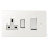 Cooker Control - 45 Amp Double Pole Switch with 13 Amp Plug Socket - White Trim Elite Paintable Cooker Control (45 Amp Double Pole Switch and 13 Amp Socket)