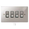 4 Gang Retractive Switch : White Trim