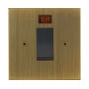 45 Amp Double Pole Switch Single Plate with Neon : Black Trim