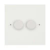 2 Gang 100W 2 Way LED (Trailing Edge) Dimmer (Min Load 1W, Max Load 100W) Elite Square Paintable LED Dimmer