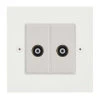 2 Gang Isolated Coaxial T.V. Elite Square Paintable TV Socket