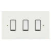 3 Gang Combination 1 x 20amp Intermediate Switch + 2 x 20amp 2 Way Light Switch : White Trim  Elite Square Paintable Intermediate Switch and Light Switch Combination