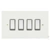 4 Gang Retractive Switch : White Trim Elite Square Paintable Retractive Switch