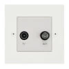 TV-Satellite Outlet Elite Square Paintable TV and SKY Socket
