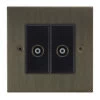 2 Gang Non Isolated Coaxial T.V. Socket