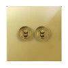 More information on the Executive Square Polished Brass Executive Square Intermediate Toggle Switch and Toggle Switch Combination