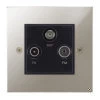 TV Aerial Socket, Satellite F Connector (SKY) and FM Aerial Socket combined on one plate : Black Trim