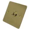 1 Gang 2 Way Toggle Light Switch Flat Polished Brass Toggle (Dolly) Switch