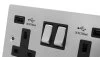 Flat Classic Satin Chrome Plug Socket with USB Charging - 1