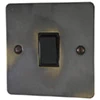 1 Gang 10 Amp Switch - Black Flat Vintage Aged Intermediate Light Switch