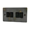 4 Gang 10 Amp 2 Way Light Switches - Black