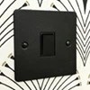 Flat Vintage Hammered Black Intermediate Light Switch - 1