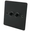 Flat Vintage Hammered Black Toggle (Dolly) Switch - 1